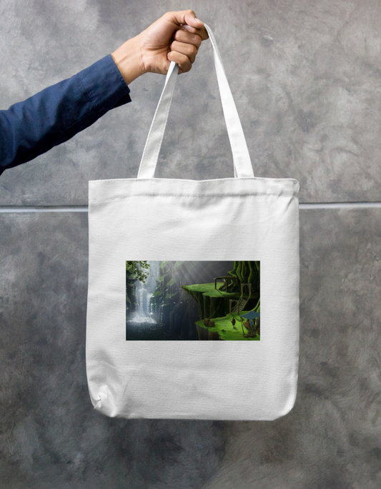 Enchanted waterfall Zipper Tote Bag by @_pranali.pangare