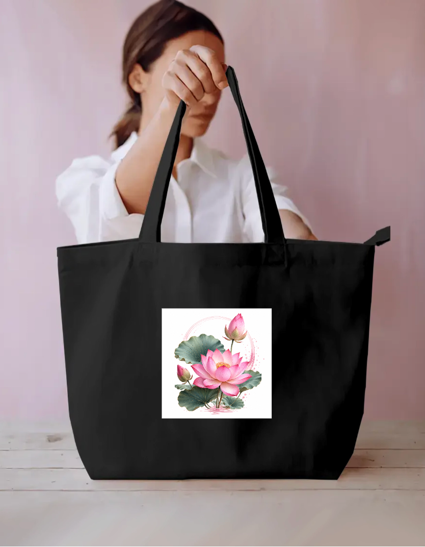 Lotus friend Everyday Large Tote Bag by Subha sardar