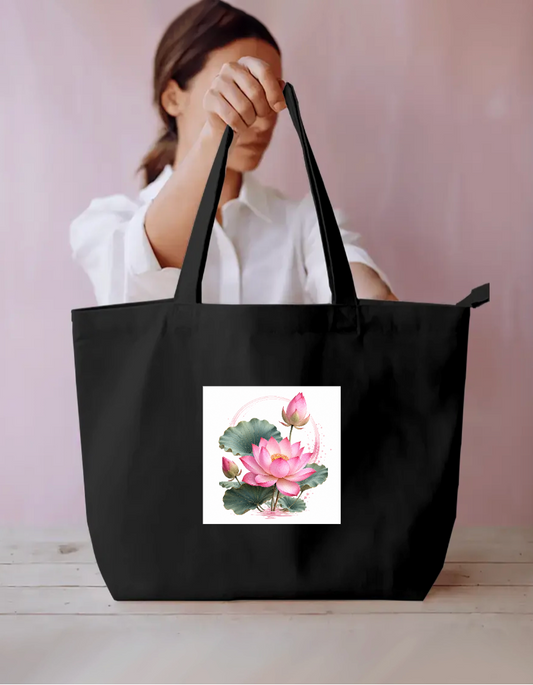 Lotus friend Everyday Large Tote Bag by Subha sardar