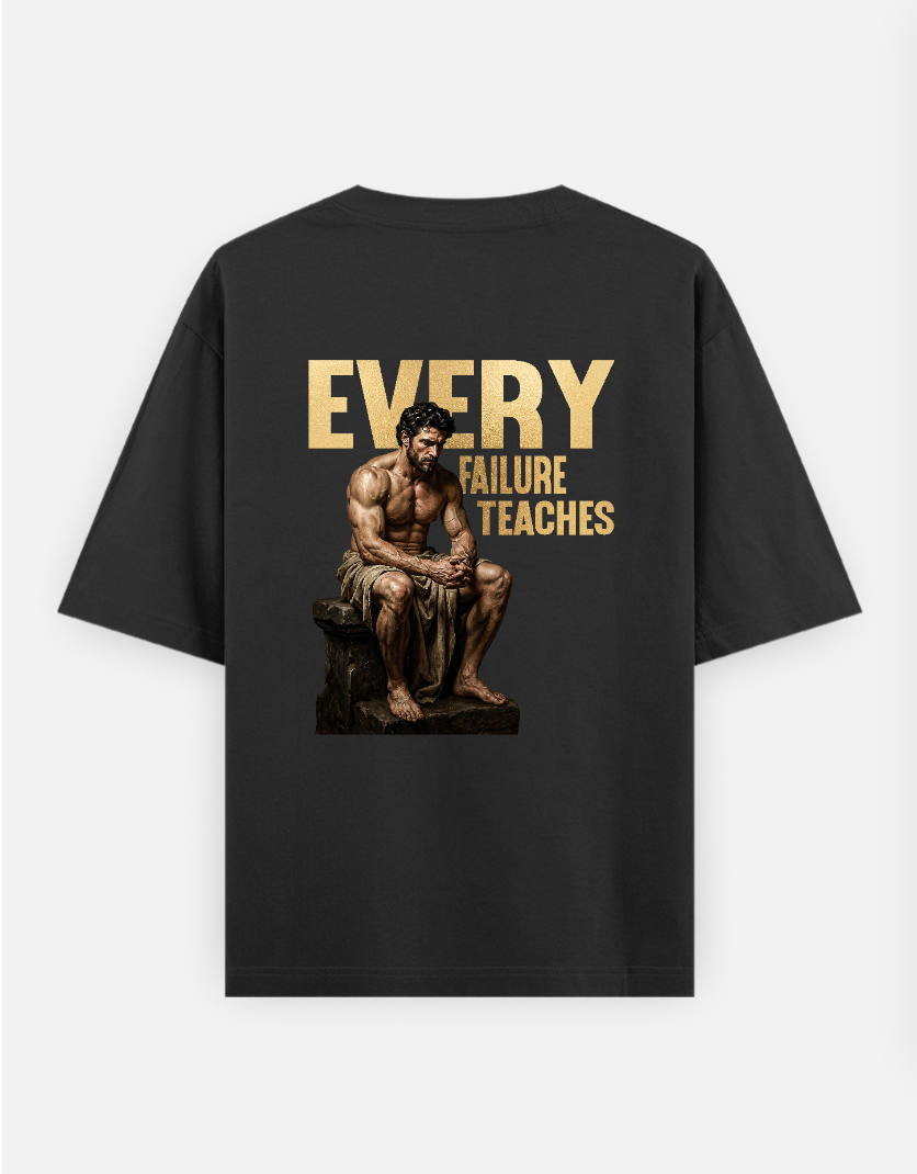 Motivation Quotes : Every Failure Teaches Oversized T-shirt (Back print) by Kunal Gupta