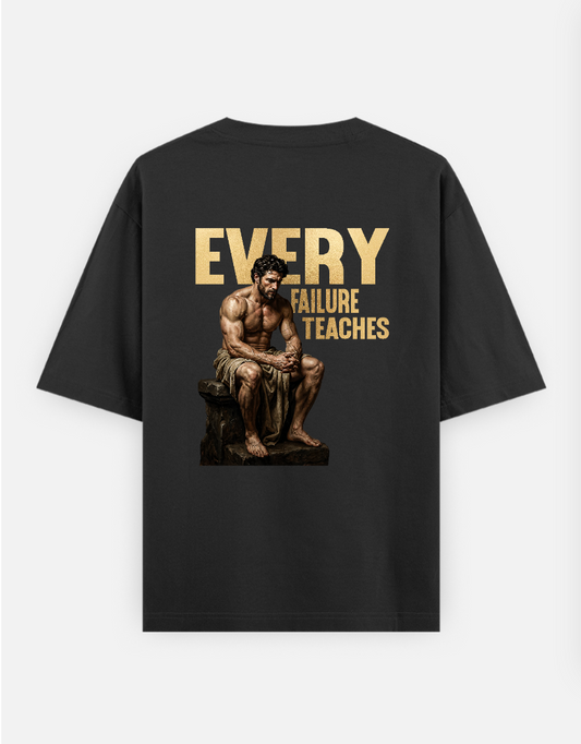 Motivation Quotes : Every Failure Teaches Oversized T-shirt (Back print) by Kunal Gupta