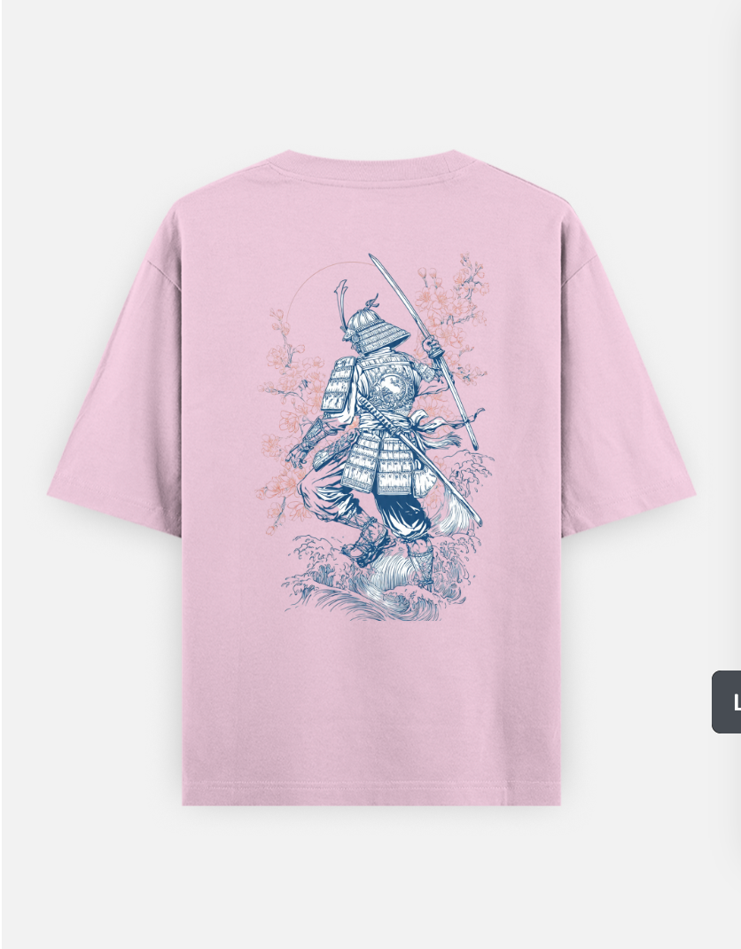 The Samurai T Shirt Oversized T-shirt (Back print) by @rd_digital_store