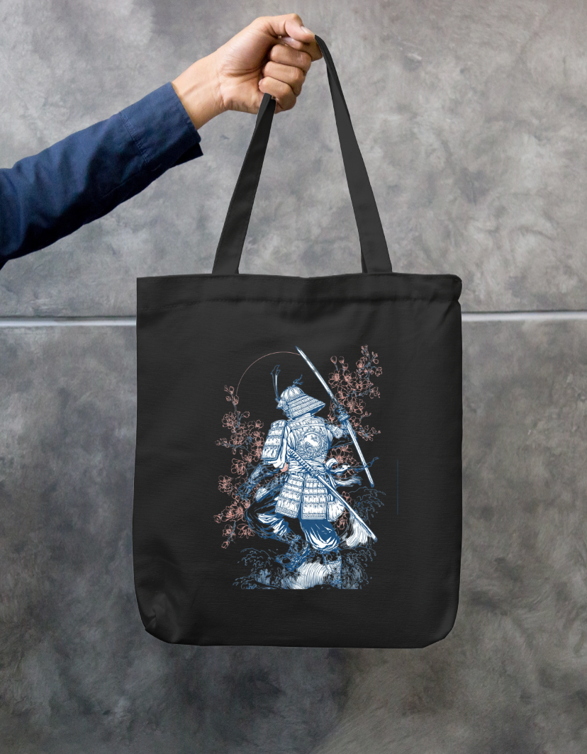 The Samurai Tote Bag Zipper Tote Bag by @rd_digital_store
