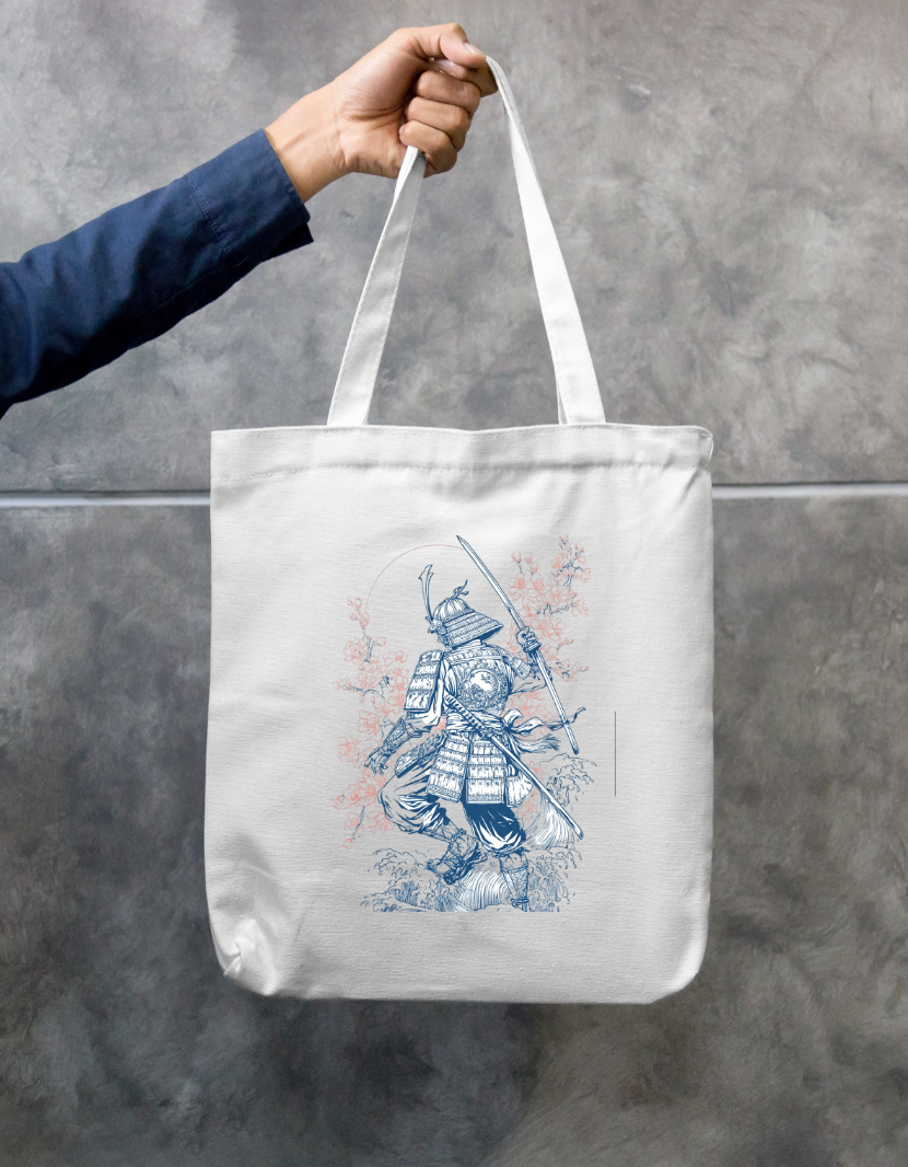 The Samurai Tote Bag Zipper Tote Bag by @rd_digital_store