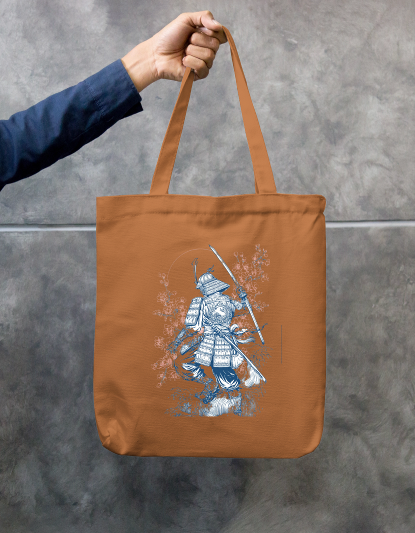 The Samurai Tote Bag Zipper Tote Bag by @rd_digital_store