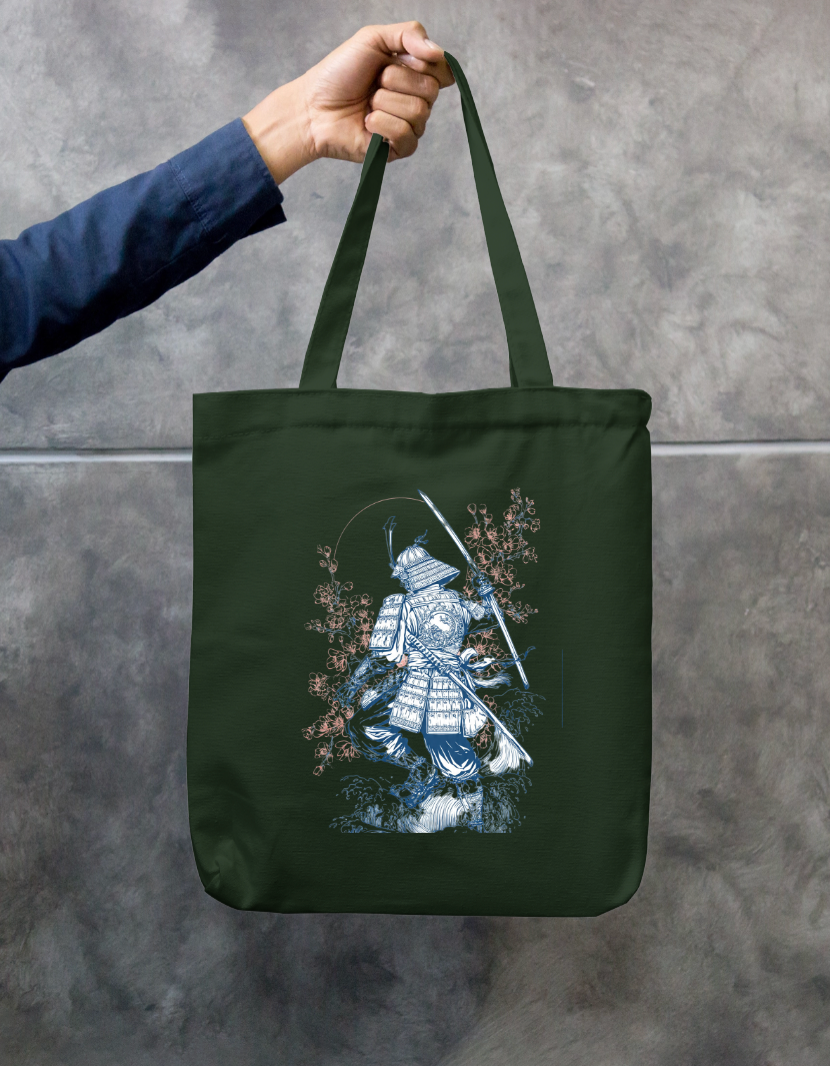 The Samurai Tote Bag Zipper Tote Bag by @rd_digital_store