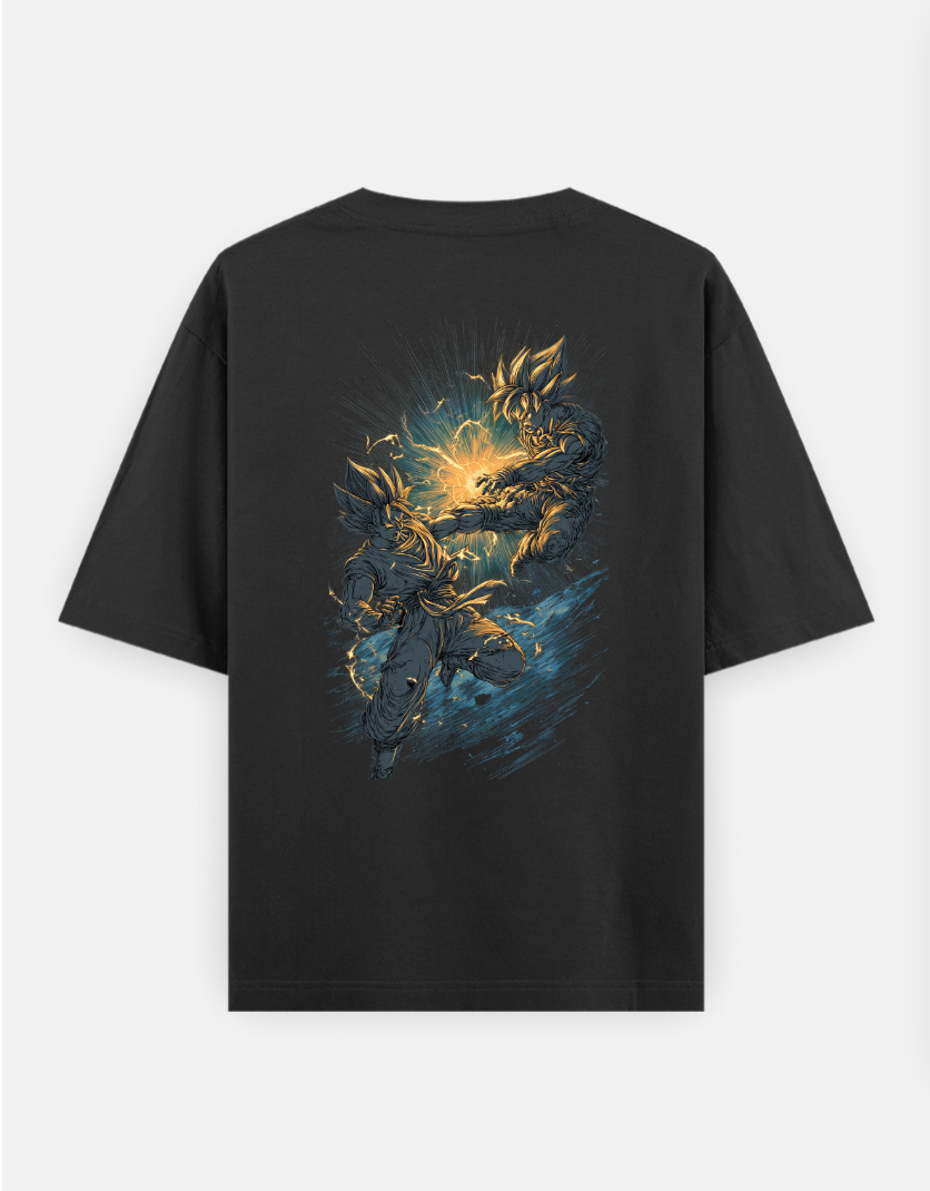 Shonen battle style T Shirt Oversized T-shirt (Back print) by @rd_digital_store