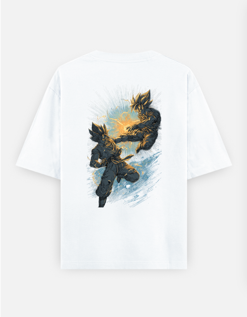 Shonen battle style T Shirt Oversized T-shirt (Back print) by @rd_digital_store