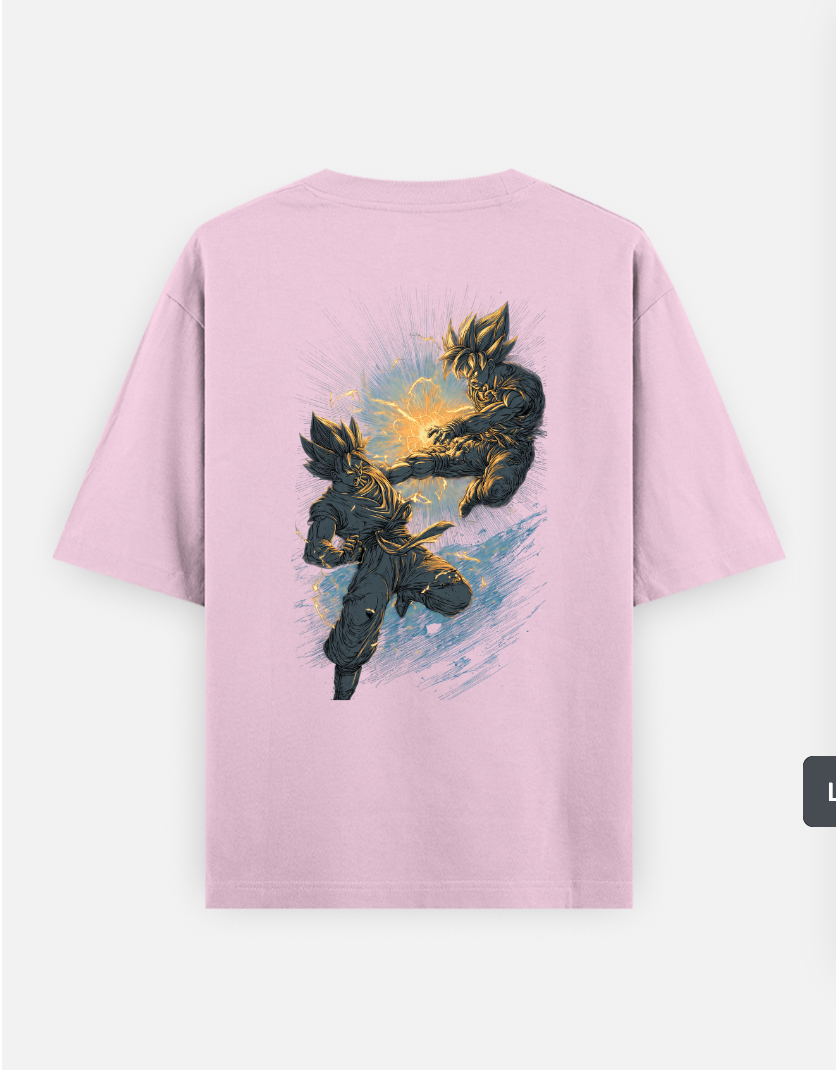 Shonen battle style T Shirt Oversized T-shirt (Back print) by @rd_digital_store