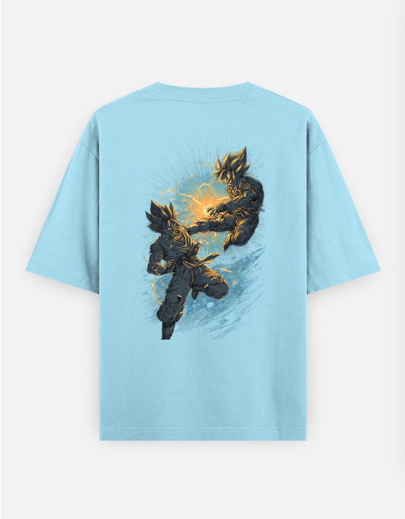 Shonen battle style T Shirt Oversized T-shirt (Back print) by @rd_digital_store