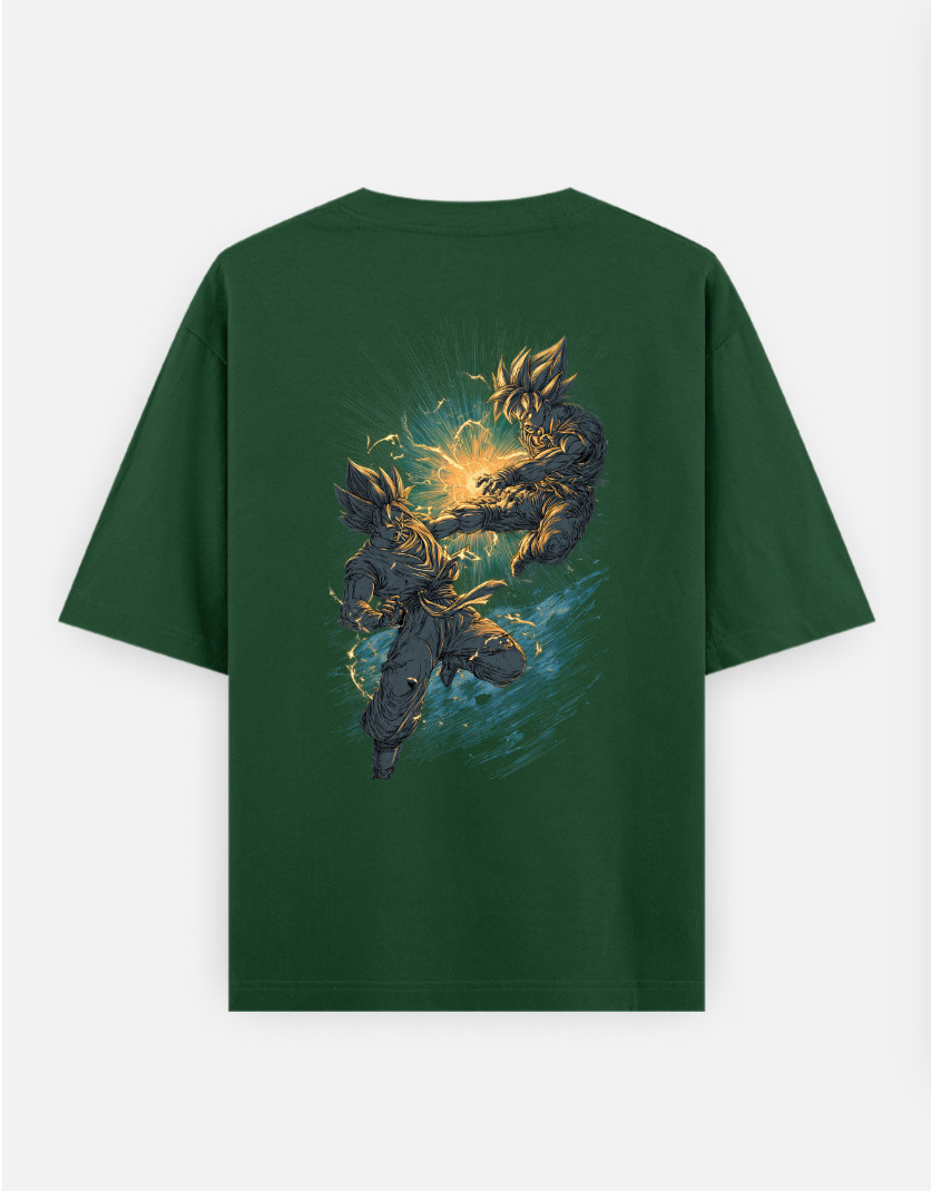 Shonen battle style T Shirt Oversized T-shirt (Back print) by @rd_digital_store