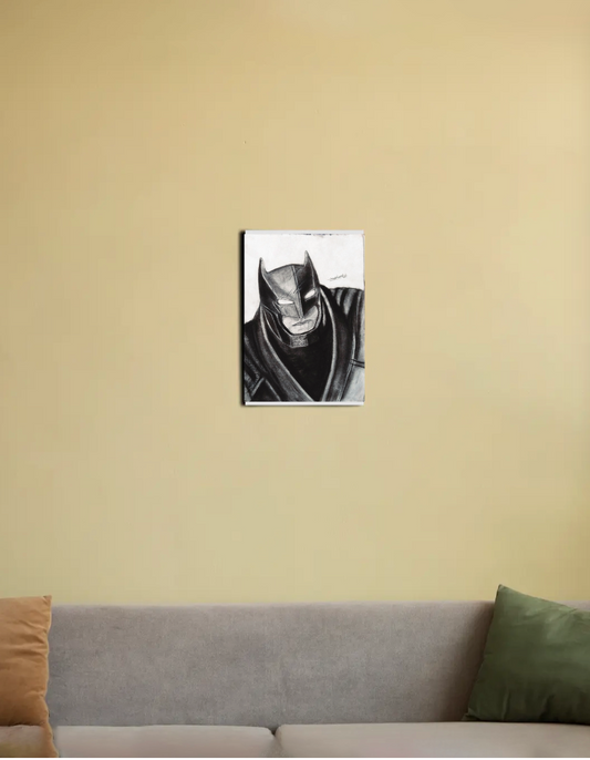 Batman charcoal art 8"x12" Canvas Poster by @arts_by_manuu