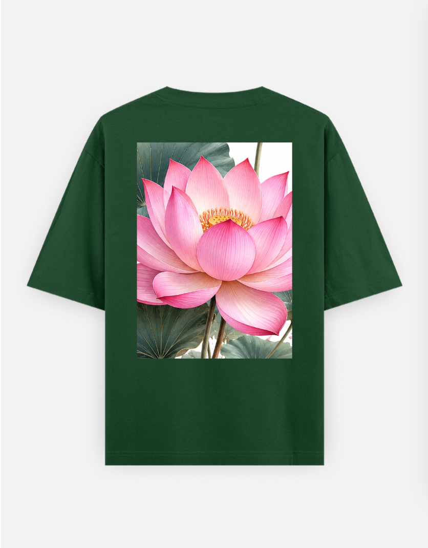 Lotus flow Oversized T-shirt (Back print) by Subha sardar