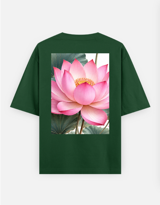 Lotus flow Oversized T-shirt (Back print) by Subha sardar