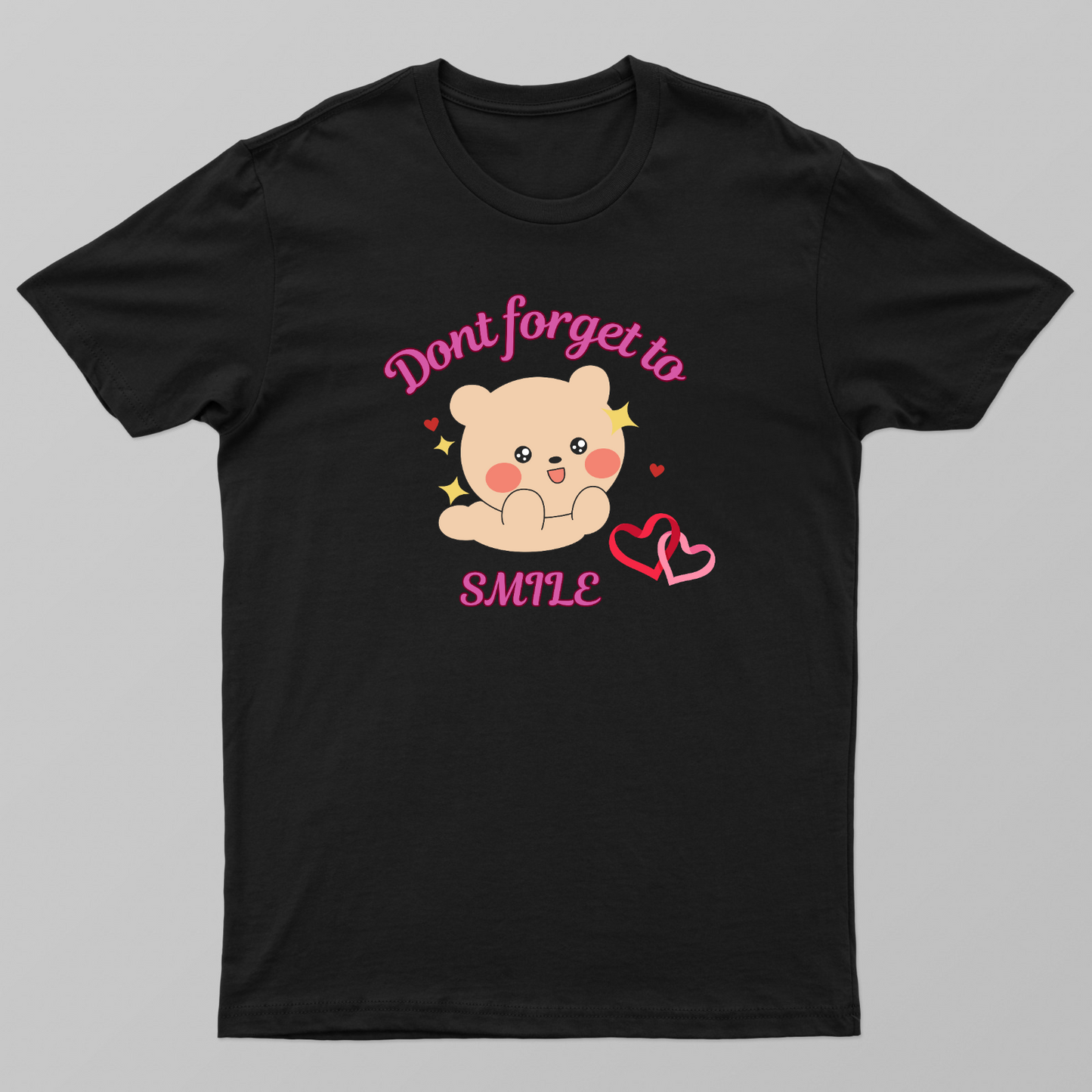 Cute Kawaii Bear "Don't Forget to Smile" T-Shirt Unisex T-shirt by SeJaa_Studio