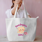 Cute Kawaii Bear "Don't Forget to Smile" Tote Bag Everyday Large Tote Bag by SeJaa_Studio