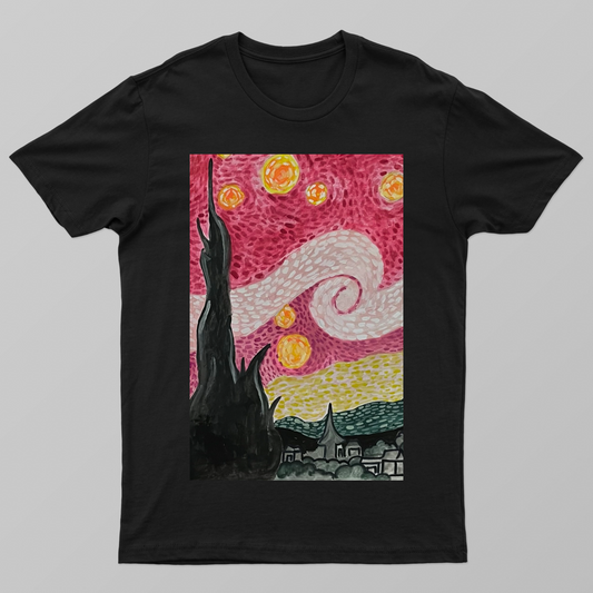 Starry Night but pink 🩷 Unisex T-shirt by @heytaskin