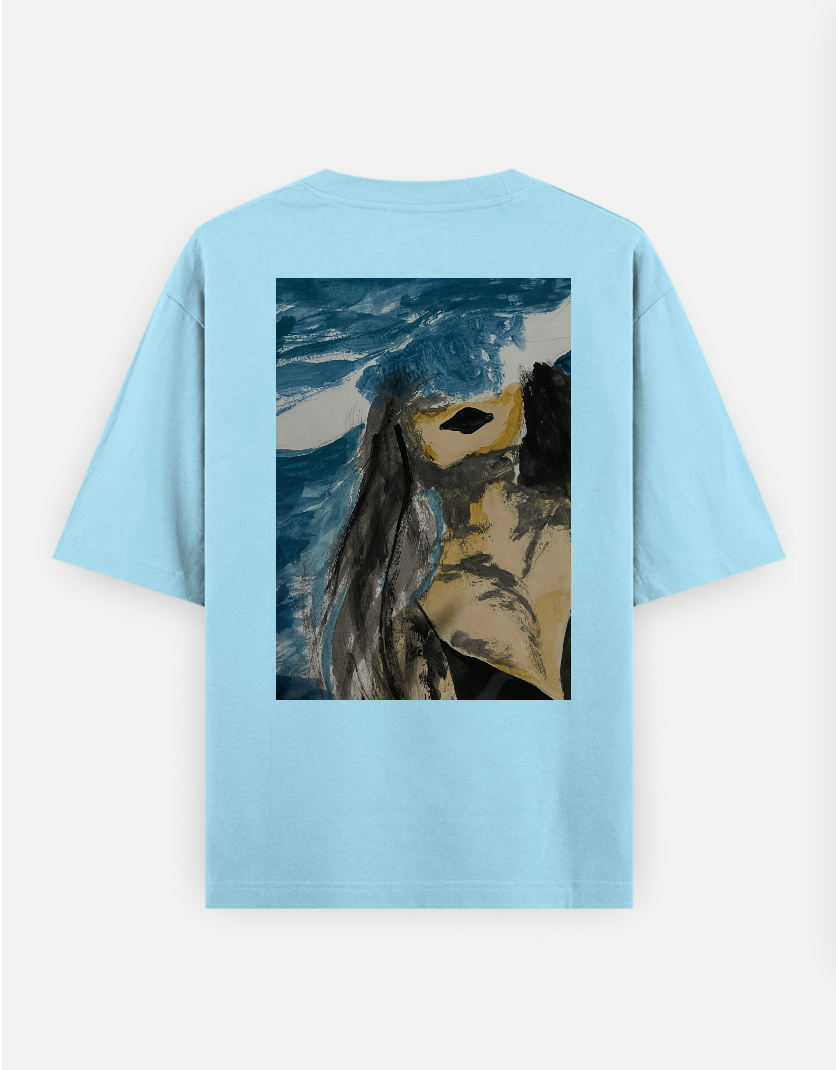 Aqua lady💙 Oversized T-shirt (Back print) by @heytaskin