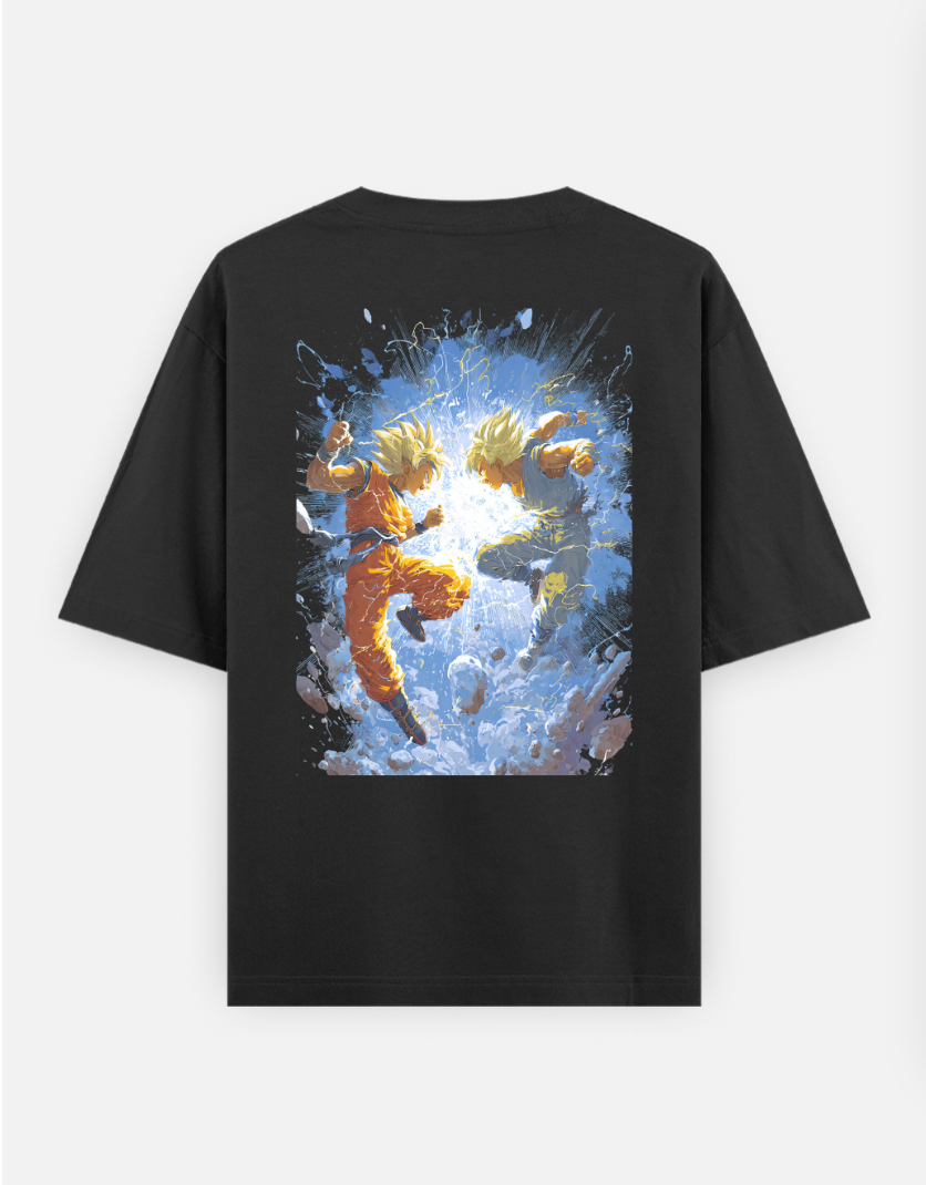 fighters colliding T Shirt Oversized T-shirt (Back print) by @rd_digital_store