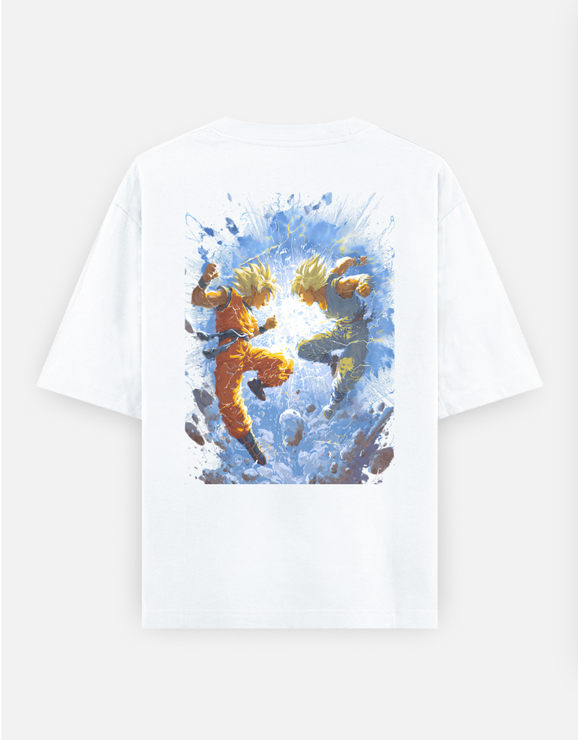 fighters colliding T Shirt Oversized T-shirt (Back print) by @rd_digital_store