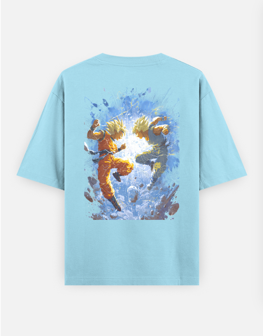 fighters colliding T Shirt Oversized T-shirt (Back print) by @rd_digital_store