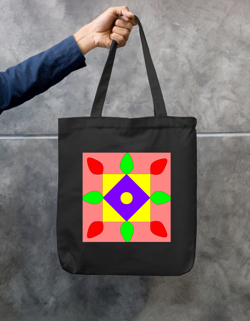Rangoli Zipper Tote Bag by @sujees_shop