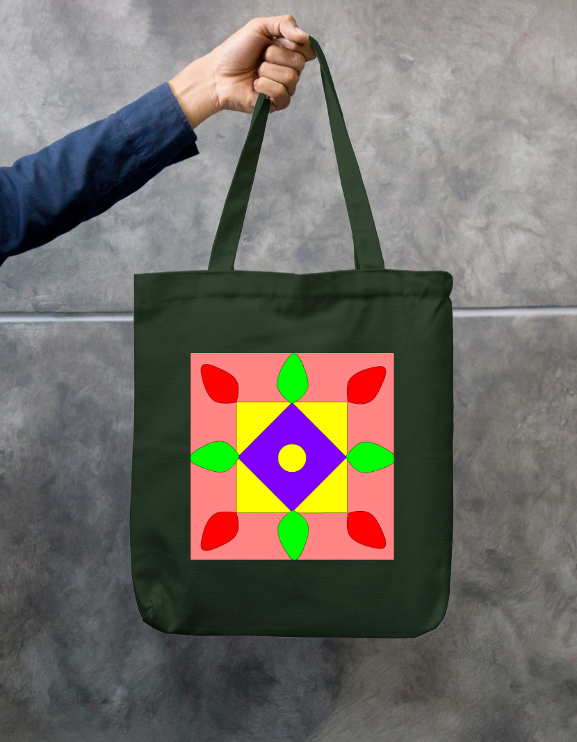 Rangoli Zipper Tote Bag by @sujees_shop