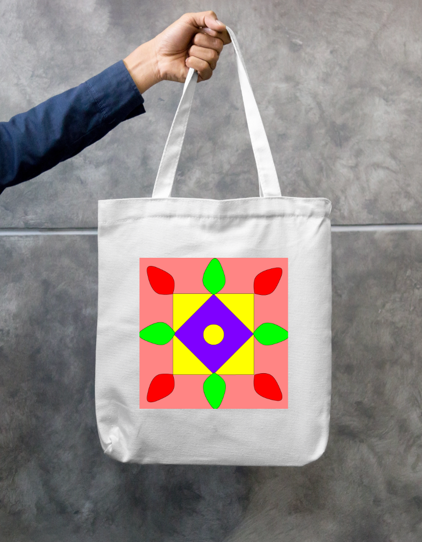 Rangoli Zipper Tote Bag by @sujees_shop