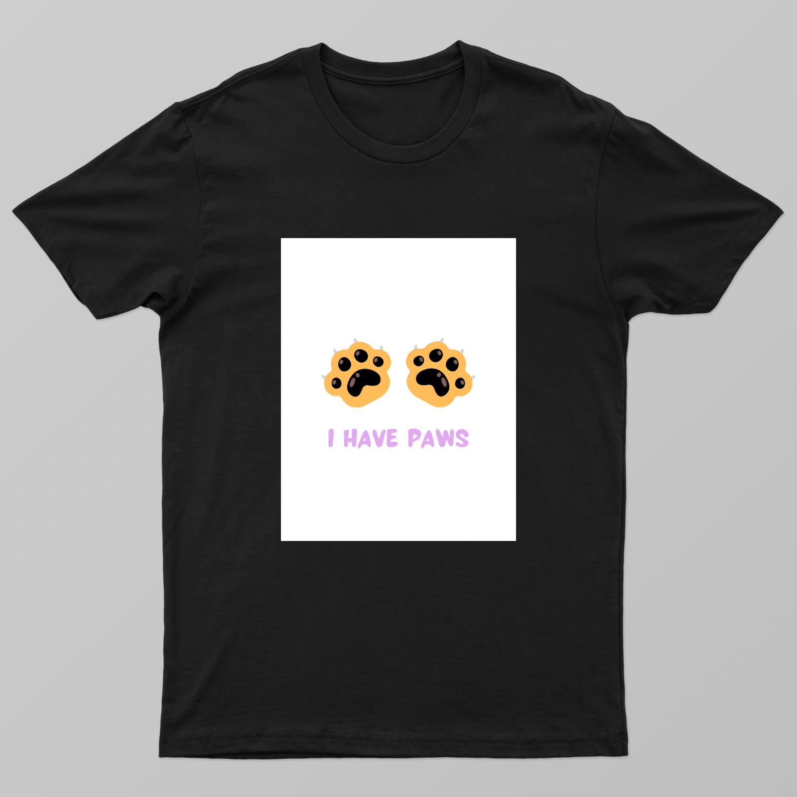 I Have Paws – Cute Cat Paw Print Kawaii Pet Lover Design Unisex T-shirt by Rohini Gudivaka