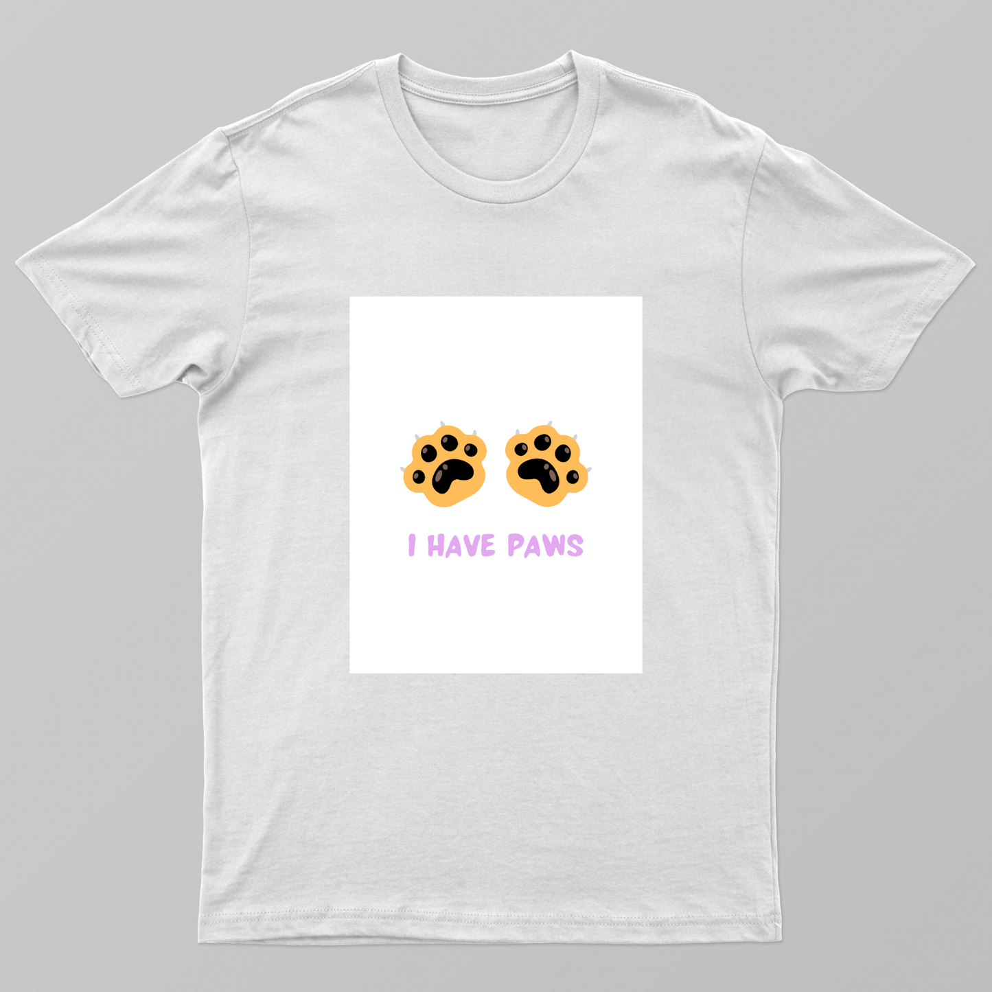 I Have Paws – Cute Cat Paw Print Kawaii Pet Lover Design Unisex T-shirt by Rohini Gudivaka
