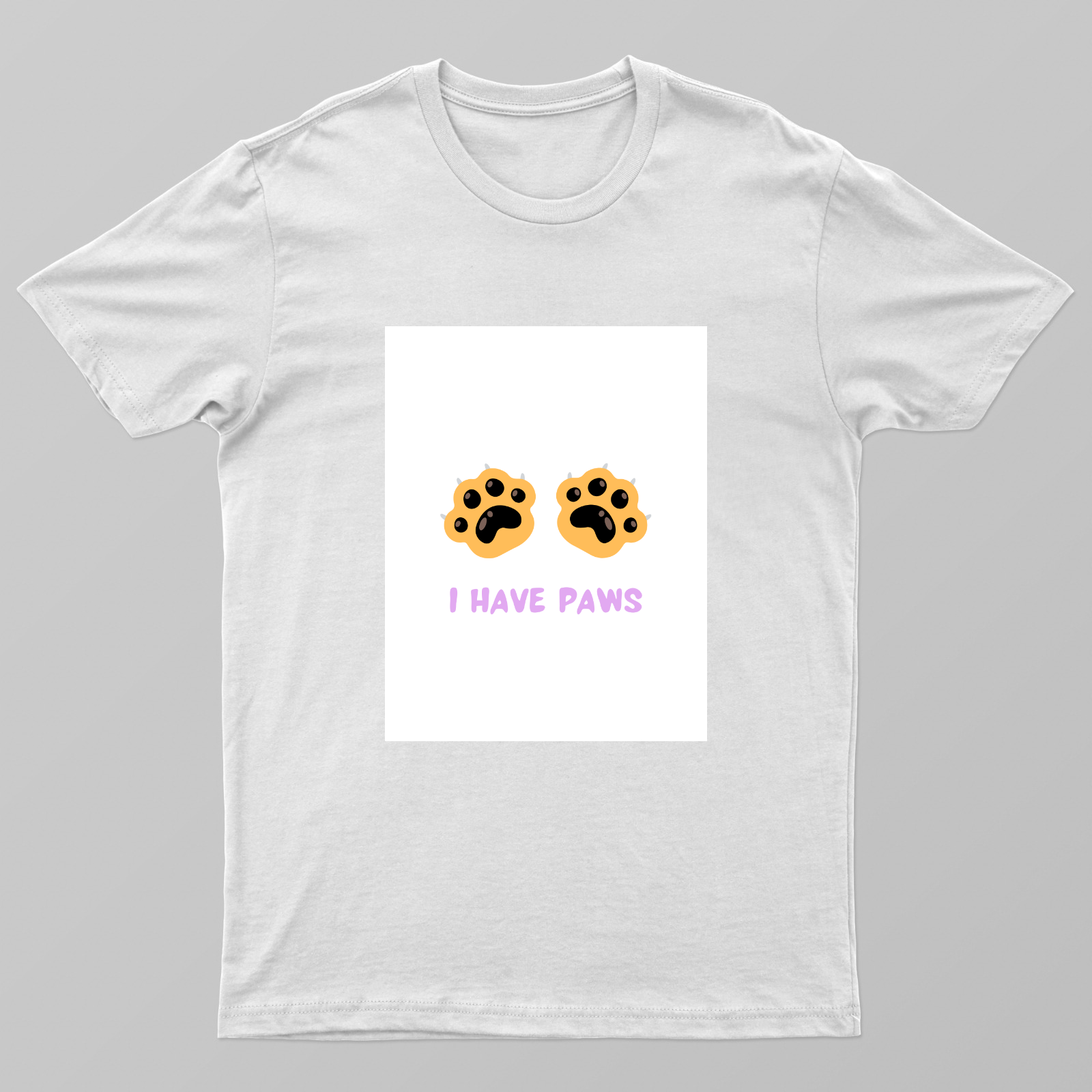 I Have Paws – Cute Cat Paw Print Kawaii Pet Lover Design Unisex T-shirt by Rohini Gudivaka