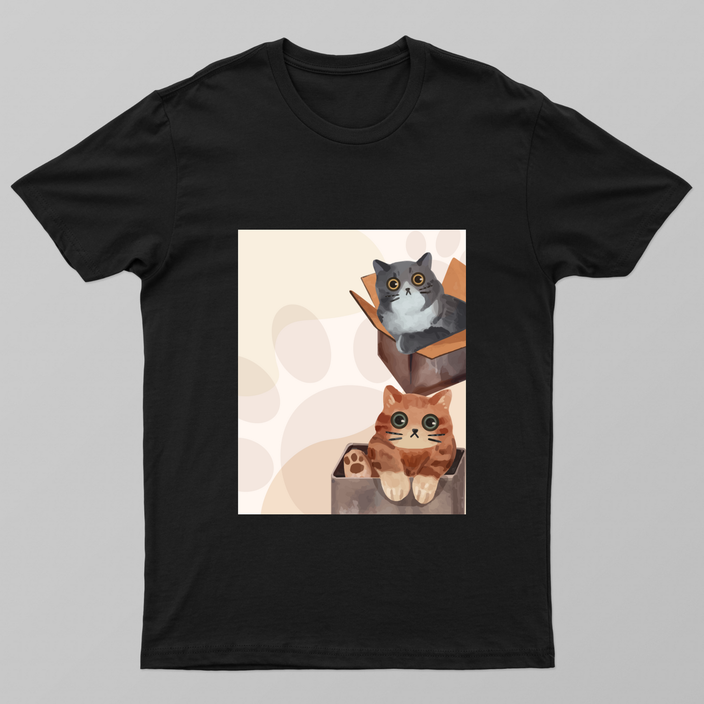 Cute Cats in Cardboard Boxes – Adorable Kawaii Cat Illustration for Cat Lovers Unisex T-shirt by Rohini Gudivaka