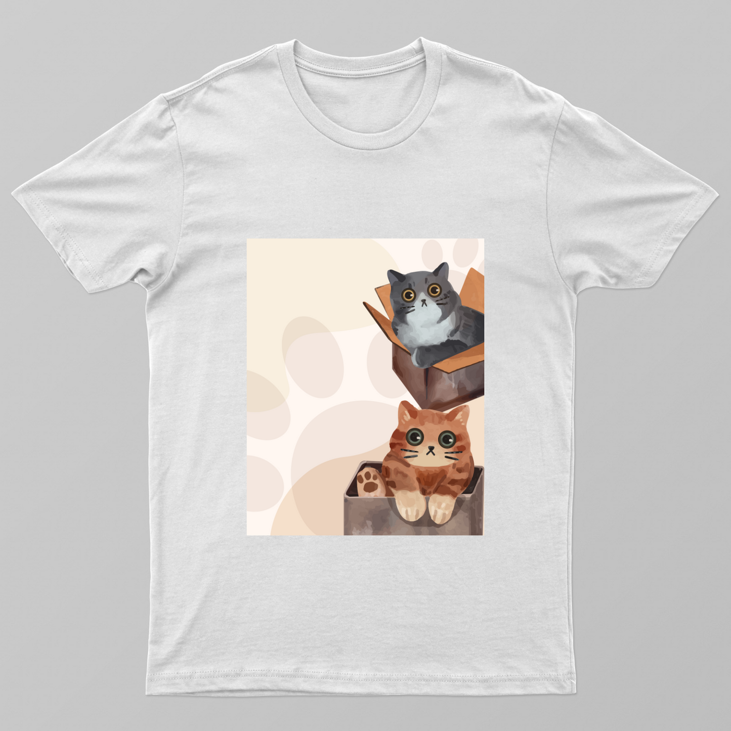 Cute Cats in Cardboard Boxes – Adorable Kawaii Cat Illustration for Cat Lovers Unisex T-shirt by Rohini Gudivaka