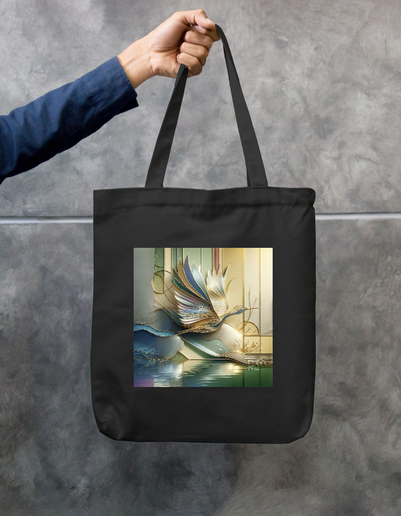 Gilded Heron Zipper Tote Bag by Paru Viswanathan