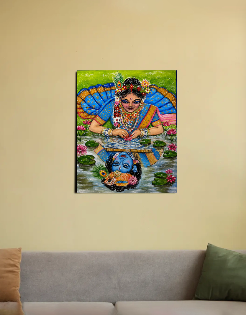 Radhe Krishn 16"x20" Canvas Poster by MAHALAKSHMI SRIKANTH