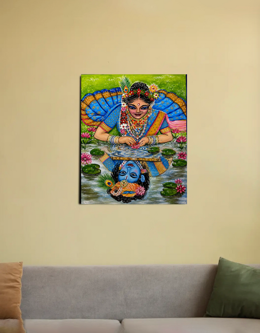 Radhe Krishn 16"x20" Canvas Poster by MAHALAKSHMI SRIKANTH