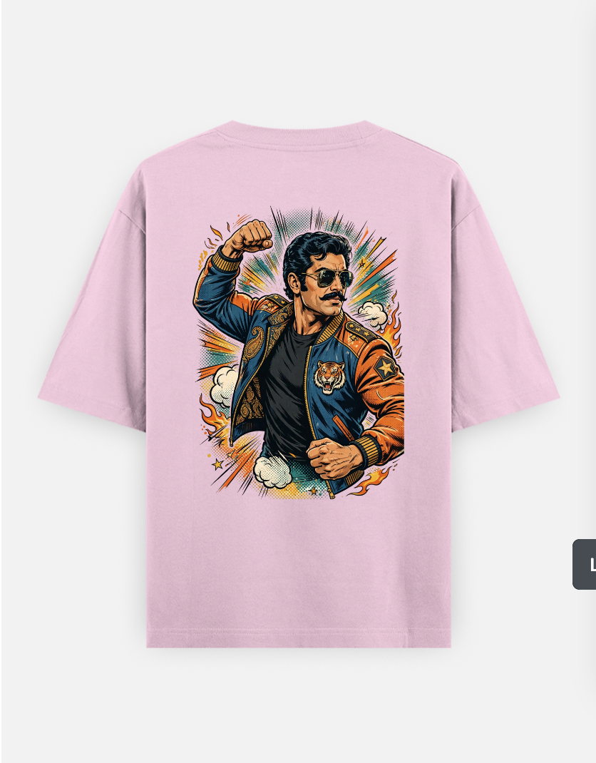Comic Hero T Shirt Oversized T-shirt (Back print) by @rd_digital_store