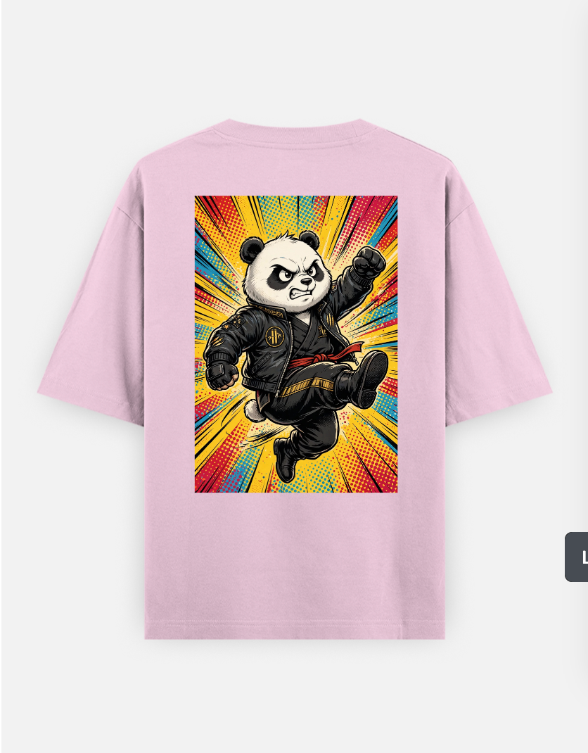Crazy Panda T Shirt Oversized T-shirt (Back print) by @rd_digital_store