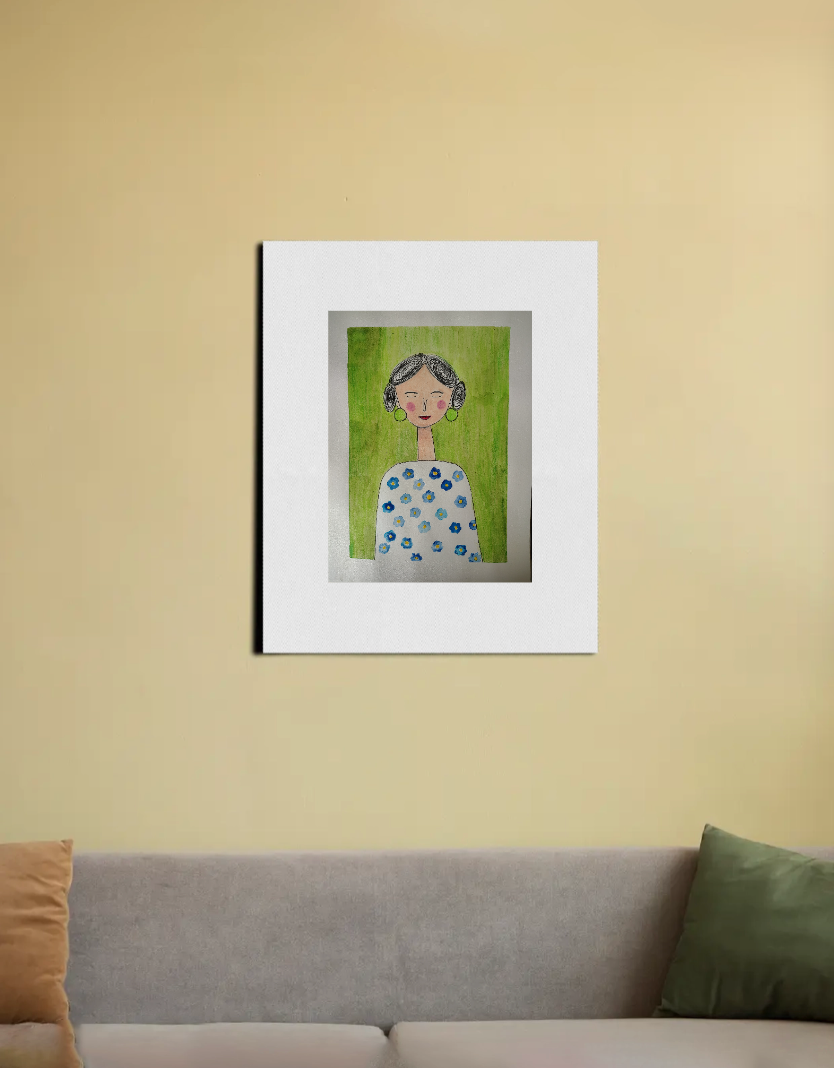 Vibrant Woman 16"x20" Canvas Poster by priya dudhe