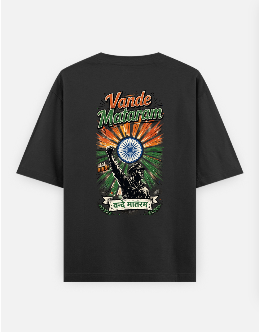 Vande Mataram T Shirt Oversized T-shirt (Back print) by @rd_digital_store