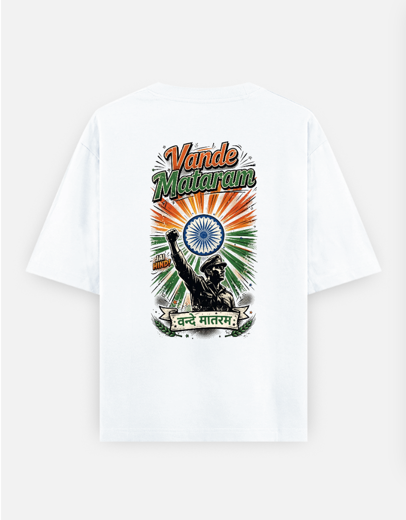 Vande Mataram T Shirt Oversized T-shirt (Back print) by @rd_digital_store