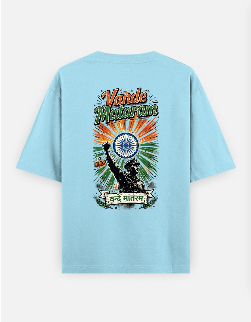 Vande Mataram T Shirt Oversized T-shirt (Back print) by @rd_digital_store