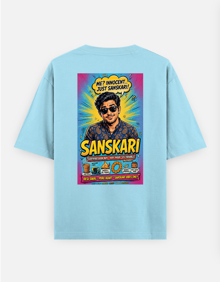 Sanskari T Shirt Oversized T-shirt (Back print) by @rd_digital_store