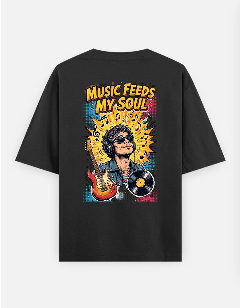 Music Soul T Shirt Oversized T-shirt (Back print) by @rd_digital_store
