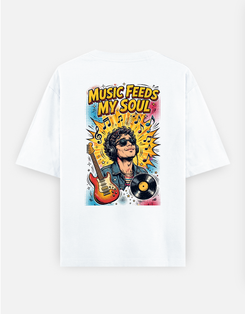 Music Soul T Shirt Oversized T-shirt (Back print) by @rd_digital_store