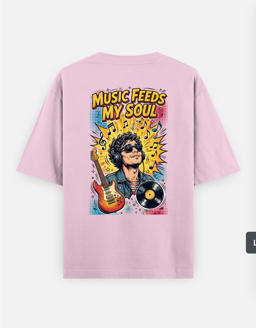 Music Soul T Shirt Oversized T-shirt (Back print) by @rd_digital_store