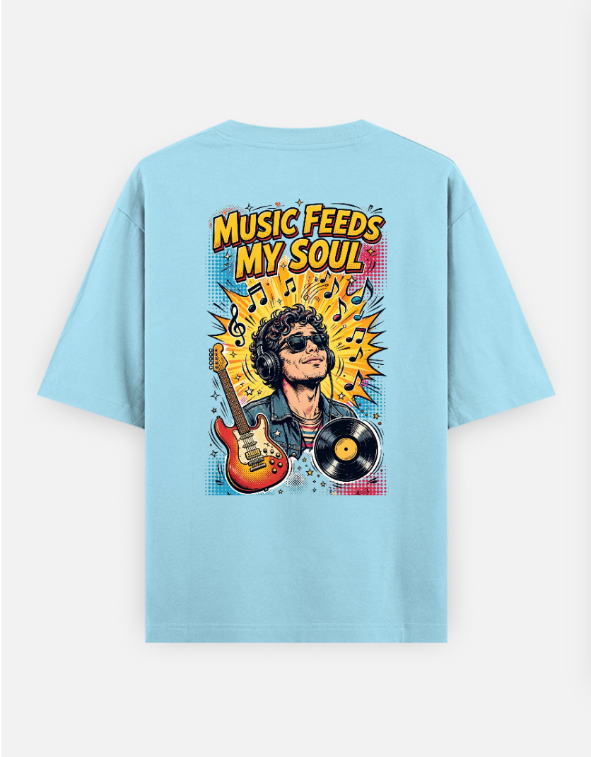 Music Soul T Shirt Oversized T-shirt (Back print) by @rd_digital_store