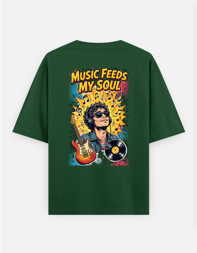 Music Soul T Shirt Oversized T-shirt (Back print) by @rd_digital_store
