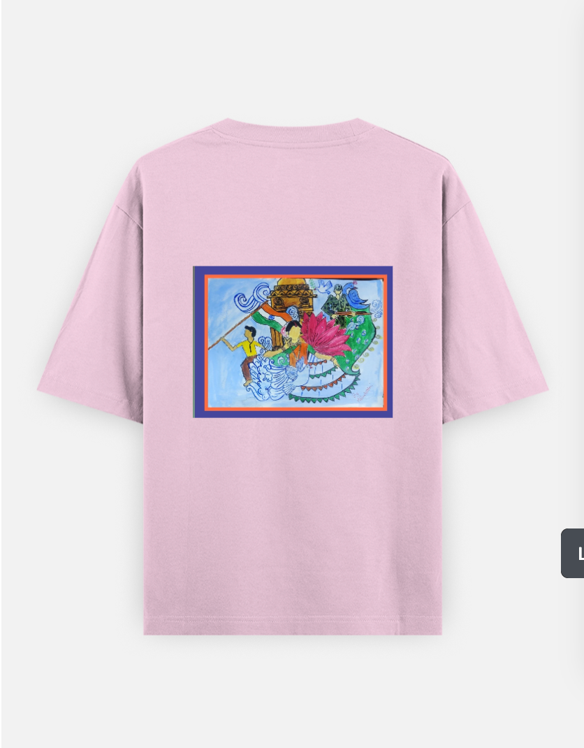 Harmony in motion Oversized T-shirt (Back print) by MAHALAKSHMI SRIKANTH