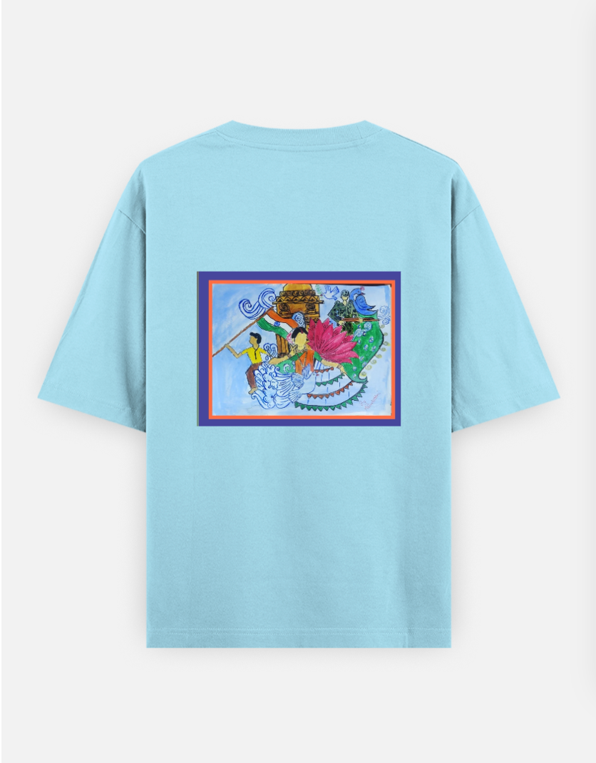 Harmony in motion Oversized T-shirt (Back print) by MAHALAKSHMI SRIKANTH